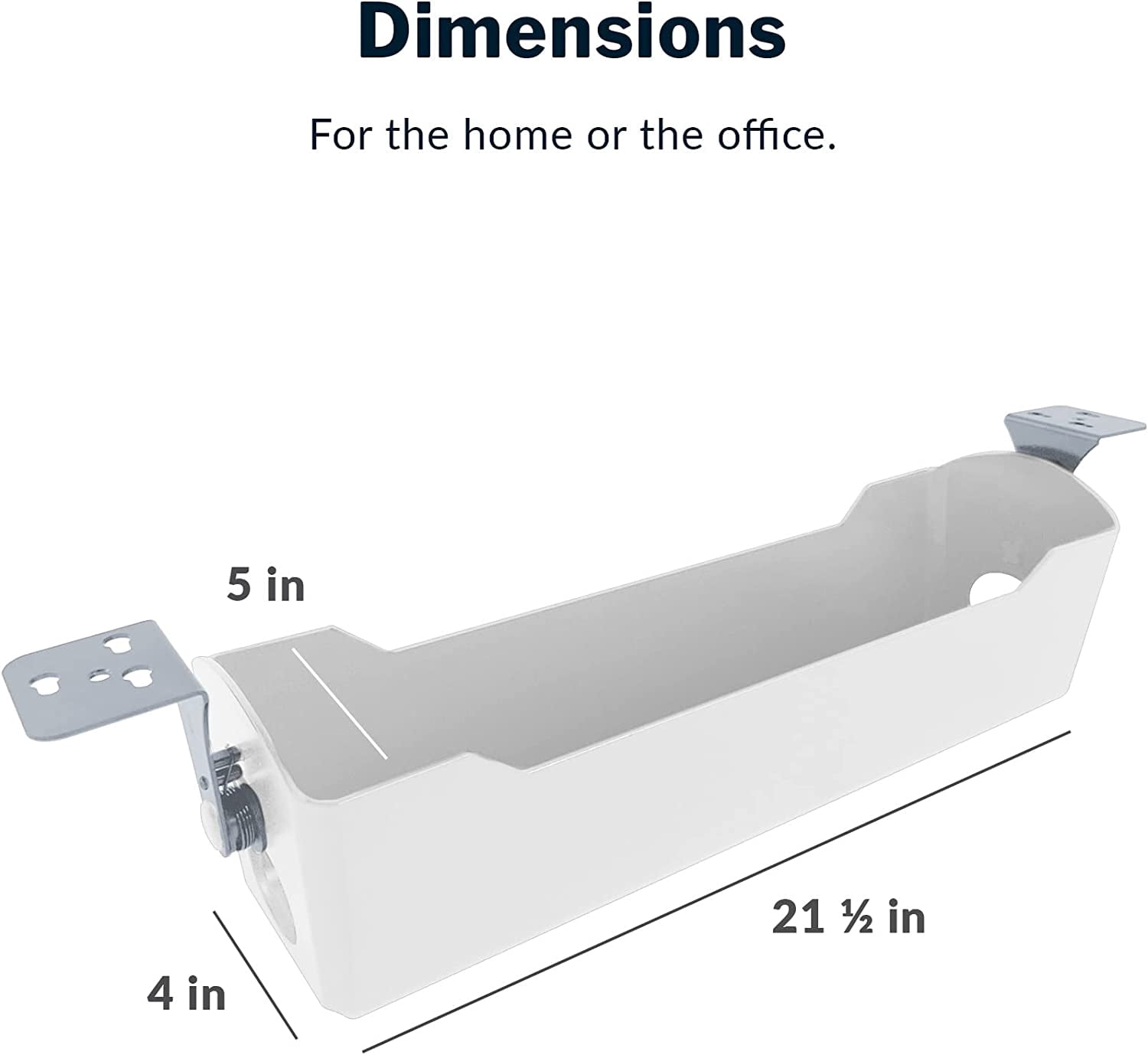 Vari Cable Management Tray - Under Desk Cord & Wire Organizer - Ideal for Home Office Sit Stand Desks - Fits Adjustable Electric Standing Desk 48x30, 60x30, 60x24, 72x30 - Easy Assembly (White)