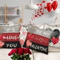 thumbnail image 5 of Valentine''s Day Be My Valentine Pillow Covers Set of 4, 18 x 18 Inch Valentines Day Decor Stripes Polka Dot Love Hearts Valentine Throw Pillows Decorative Cushion Case Decoration for Sofa Bed, 5 of 5