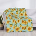 thumbnail image 3 of Naloa White Polka Dot Sunflower A Flannel Blankets - Thick and Warm Blanket for Winter, Soft Fuzzy Plush King Blanket for All Seasons50"x40", 3 of 6