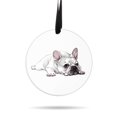 thumbnail image 1 of WIRESTER Large 3 inch Acrylic Ready to Hang Ornament, Hanging Ornaments for Christmas Tree Holidays Party Home Office Xmas Tree Decoration Gift - French Bulldog Dog Lying Down Looking Up, 1 of 6