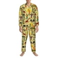 thumbnail image 3 of Salouo Ethnic African Print Button-Front Long Sleeve Pajama Set for Men, Soft 2Pjs Men's Long Sleeve Sleepwear-Large, 3 of 7