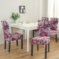 thumbnail image 2 of Exotic and Artistic Paisley Bohemian Dining Chair Covers 4 Pack with Vintage Floral Ethnic Retro Colorful Pattern Washable Polyester Stretch Slipcovers Removable Protector for Classic Home, 2 of 7