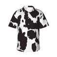 thumbnail image 1 of Balery Cow Skin 2 Camisas hawaianas de manga corta para hombre, camisas playeras de corte holgado, camisas de vacaciones con botones,Small, 1 of 7