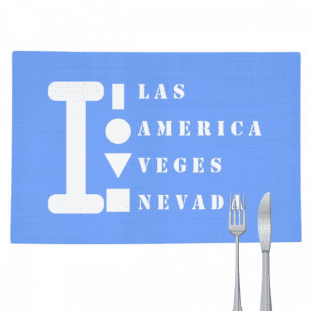 

Las Veges America Nevada Art Deco Fashion Placemat Pad Kitchen Woven Heat Resistant Cushion Rectangle