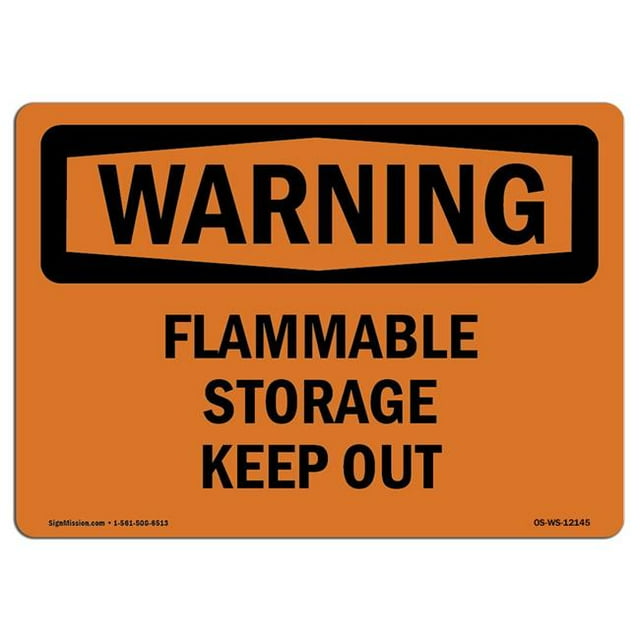 SignMission OS-WS-A-1824-L-12145 Panneau d'Avertissement OSHA de 18 x 24 Po - Stockage Inflammable