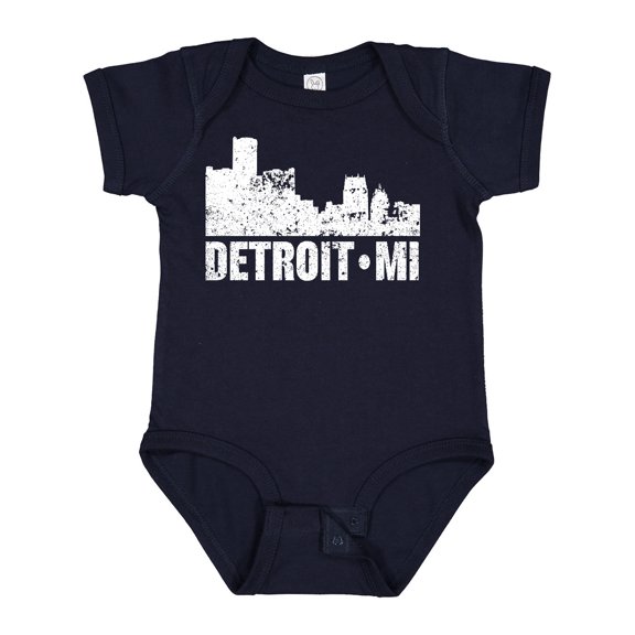 Inktastic Detroit Skyline Grunge Boys or Girls Baby Bodysuit