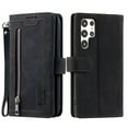 thumbnail image 2 of Dteck Wallet Case for Samsung Galaxy S24 Ultra, 9 Card Holder Slots Zipper Pocket Handbag Case Magnetic Closure Kickstand with Wrist Strap TPU Shockproof Flip Cover,Black, 2 of 8