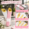 50 Pre-rolled Pink White Plasticware Set - Walmart.com