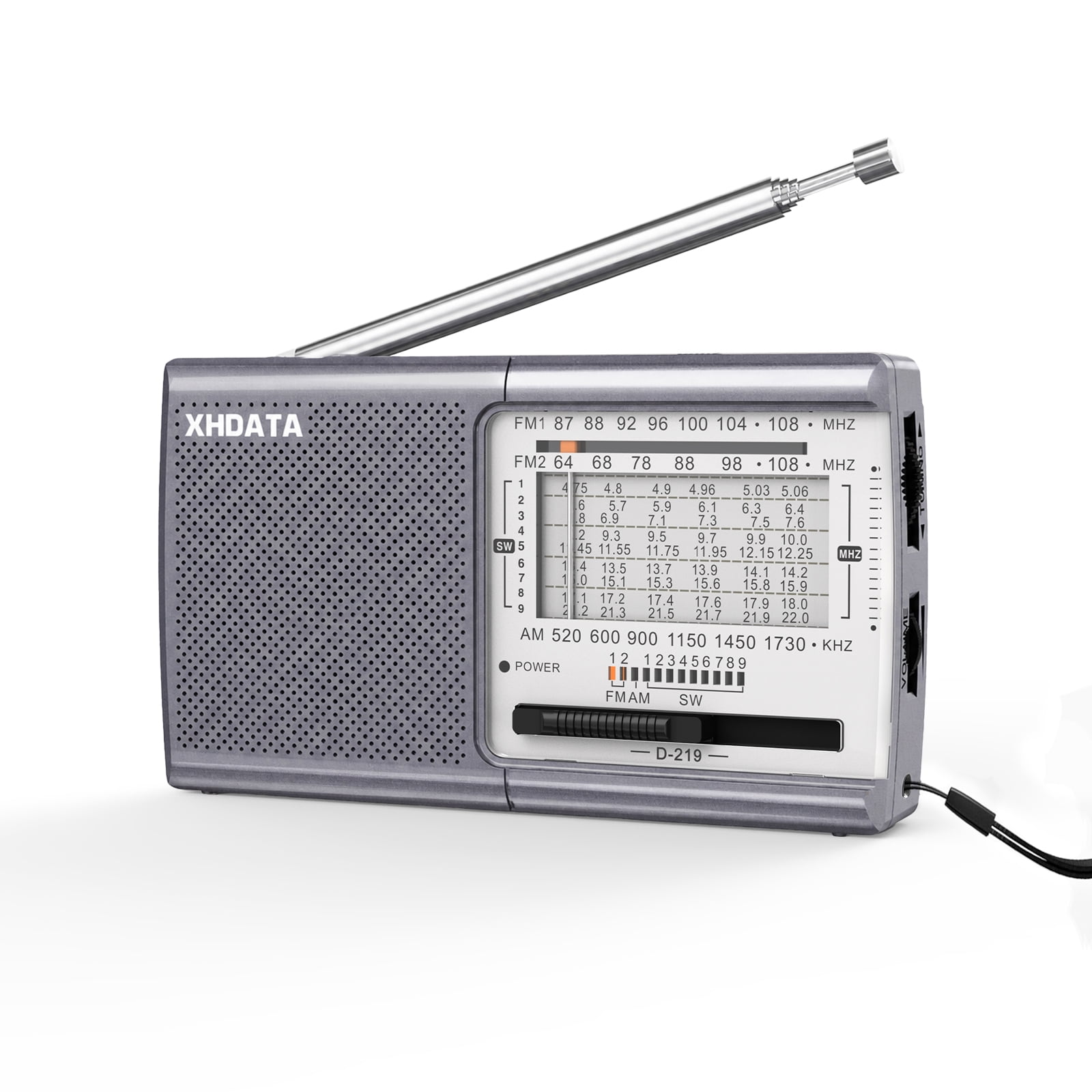 XHDATA D-219 Portable AM/FM/Shortwave Radio, 11-Band World Receiver with AA Battery Power