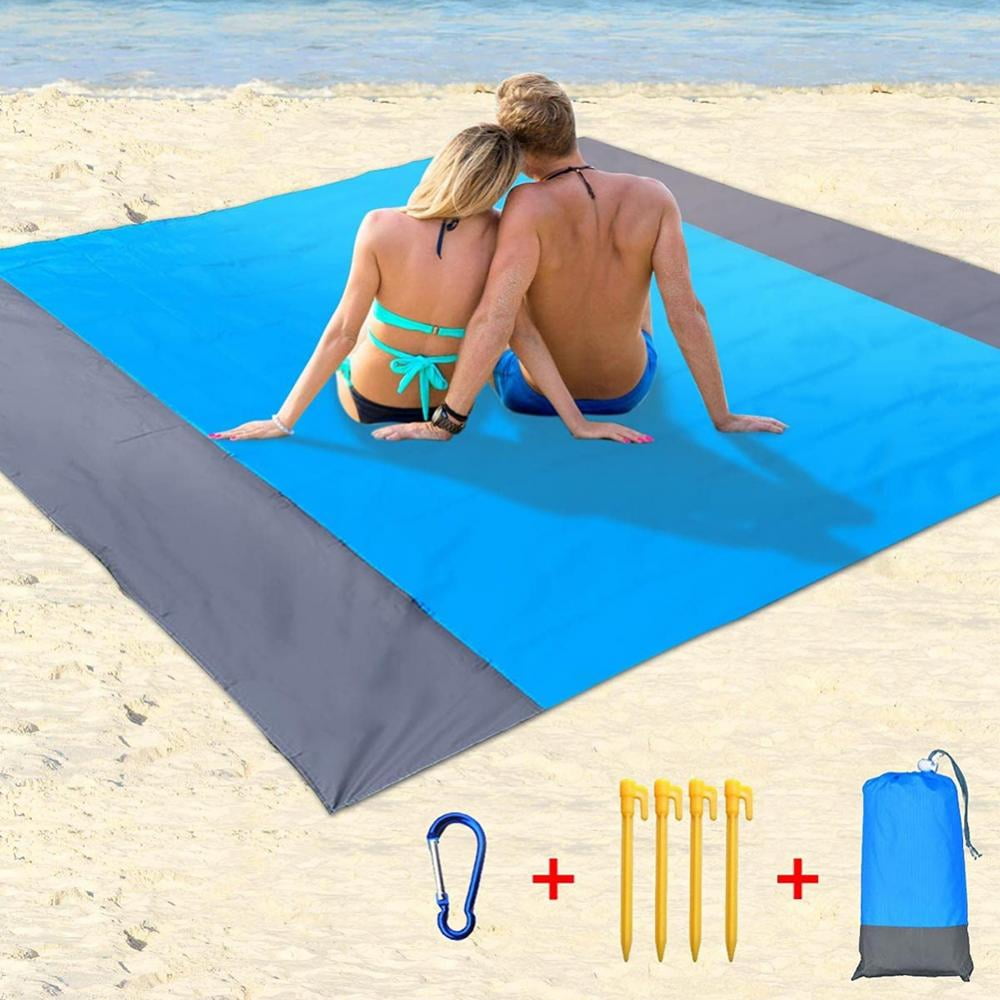 Durable Sand Free Waterproof Beach/Picnic Blanket Quick Dry Set  9 ft x 7 ft 