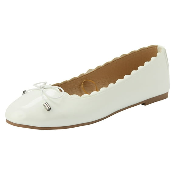 Sngxgn Women's Ballet Flats for Shoes Slip On Casual Flats Shoes(White,40)