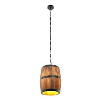 Wood Wine Barrel Hanging Light Ceiling Lamp Pendant For Restaurant Bar Cafe