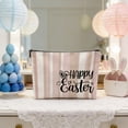 thumbnail image 1 of EGNMCR Zippered Storage Bag Easter Bunny Burlaps Bag Student Pencil Case Multi-functional Storage Bag Suitable For Giving To Family Or Friend As A Easter Gift Linen storage pocket, 1 of 6