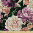 thumbnail image 2 of Ambesonne Boho Floral Fabric by the Yard Upholstery, Colorful Rose Pattern, 3 Yards, Dark Magenta Olive Green, 2 of 5