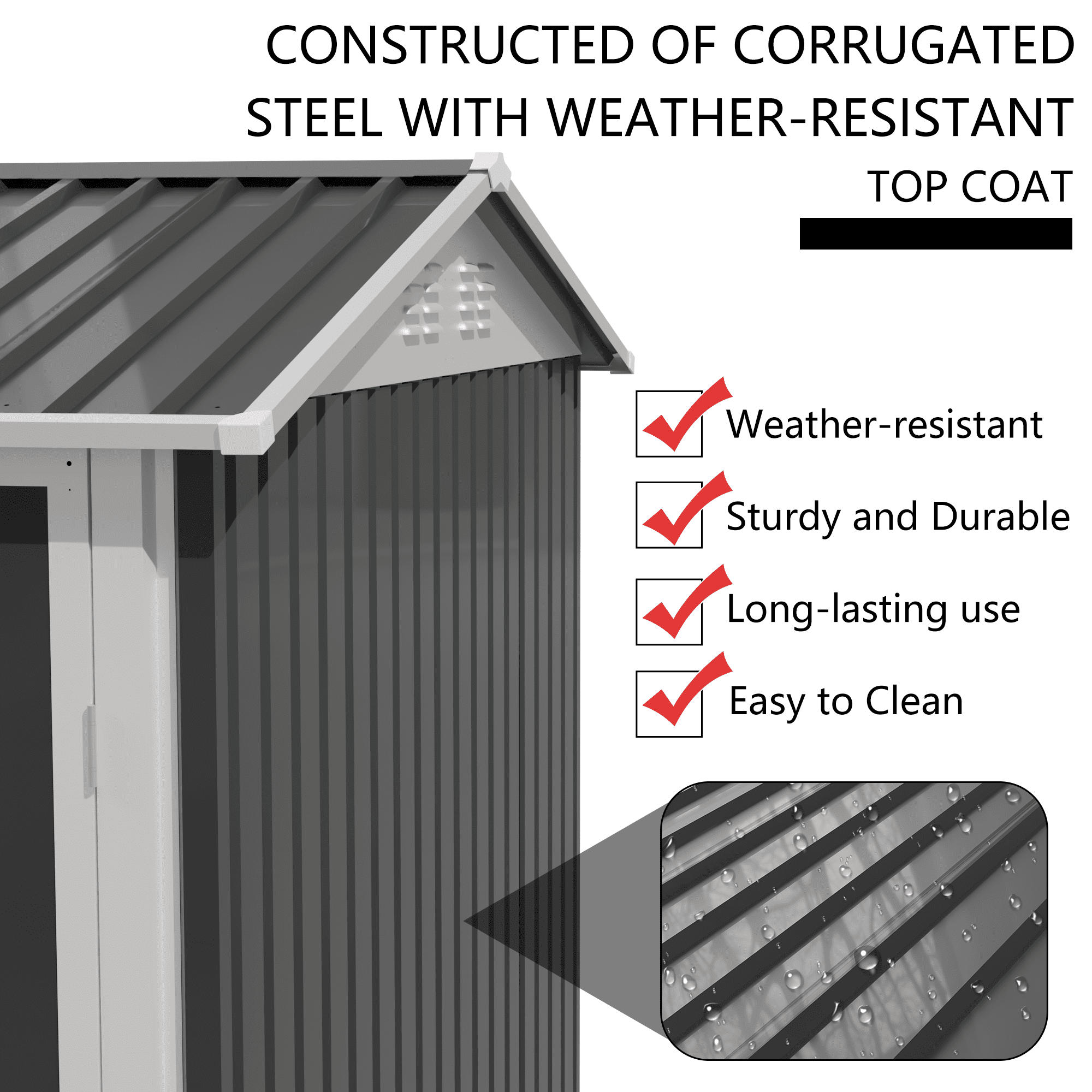 Outdoor Storage Shed 9*6 FT Metal Garden Shed for Patio Backyard Tools House Storage Shed with One Window 9.5 x 6.7FT,Small Storage Shed