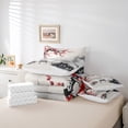 thumbnail image 5 of Feelyou Japanese Blossoms Floral Bedding Comforter Set 7pcs, Nature Scenery Queen Bedding Sets, Ink Watercolor Art Queen Sheet Sets, Luxury Bedroom Decor, 5 of 7