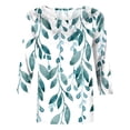 thumbnail image 5 of CHUANK Blouses pour Femmes Grande Taille Mode pour Femmes T-shirt Imprimé Ample Mi-Long Manches 3/4 Col Rond Hauts Décontractés, 5 of 5