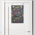 thumbnail image 2 of Zebra Print Hanging Pocket Organizer, Colorful Butterflies on Zebra Abstract Print Summer Jungle Floral Art, Printed Polyester Storage Bag with Pockets, 14" x 20", Yellow Blue Pink, 2 of 2