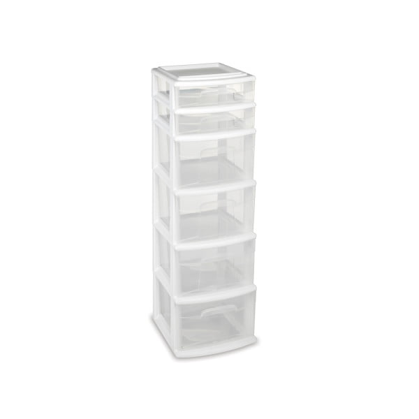 Homz 6 Drawer Medium Tower White Set Of 1 Walmart Com Walmart Com
