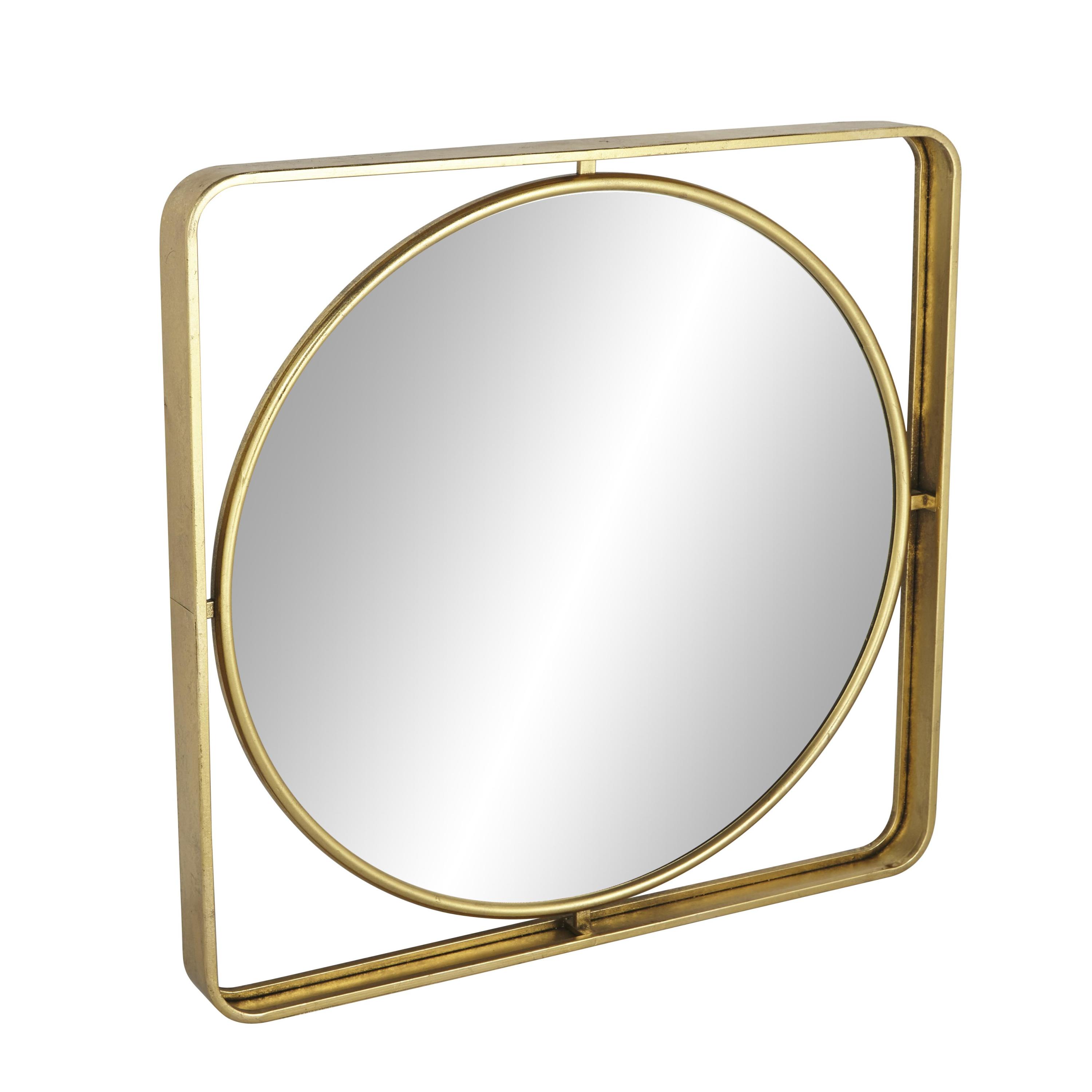 DecMode 34" x 34" Gold Wall Mirror