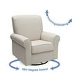 thumbnail image 4 of Pemberly Row Fabric Upholstered Swivel Glider Rocker Chair in Sand Beige, 4 of 6