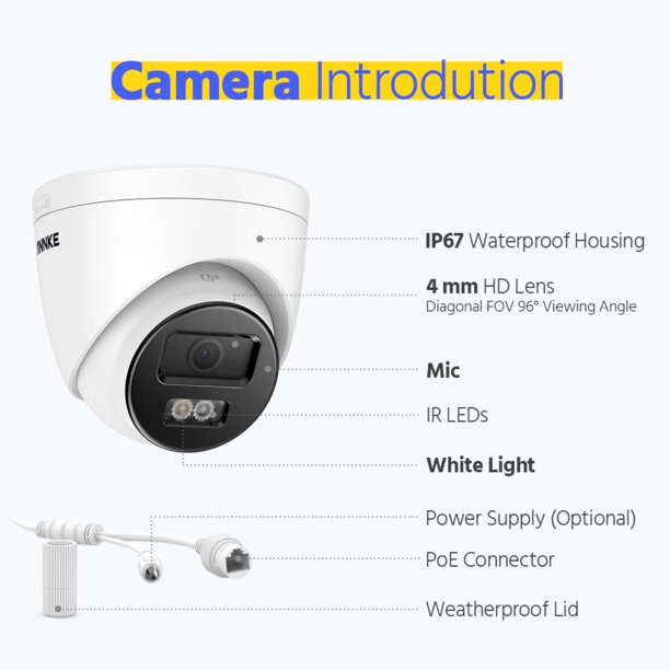 ANNKE AC500 3K PoE Security Camera, Outdoor Surveillance Wired Cameras For Home Security, AI Human/Vehicle Detection, Smart Dual Light, Color Night Vision, 120 DB WDR, 2.8mm Lens, Built-in Mic-Black