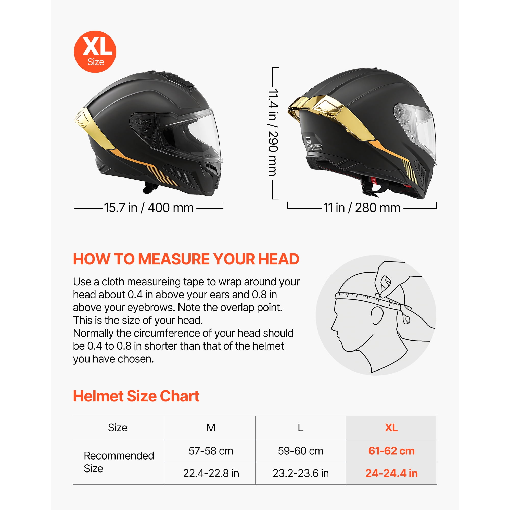 KFFKFF Full Face Motorcycle Helmet with Dual Visor, Lightweight and Comfortable Design for Street and Dirt Bike Riders, Suitable for Adults - DOT & ECE Certified (XL Size)