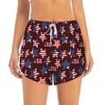 thumbnail image 2 of Fuzoiu American Stars1 Print Women's Athletic Shorts, Double-Layer Running Shorts with Pocket,Women's Workout Shorts for Yoga, Gym, and Workouts-X-Large, 2 of 7