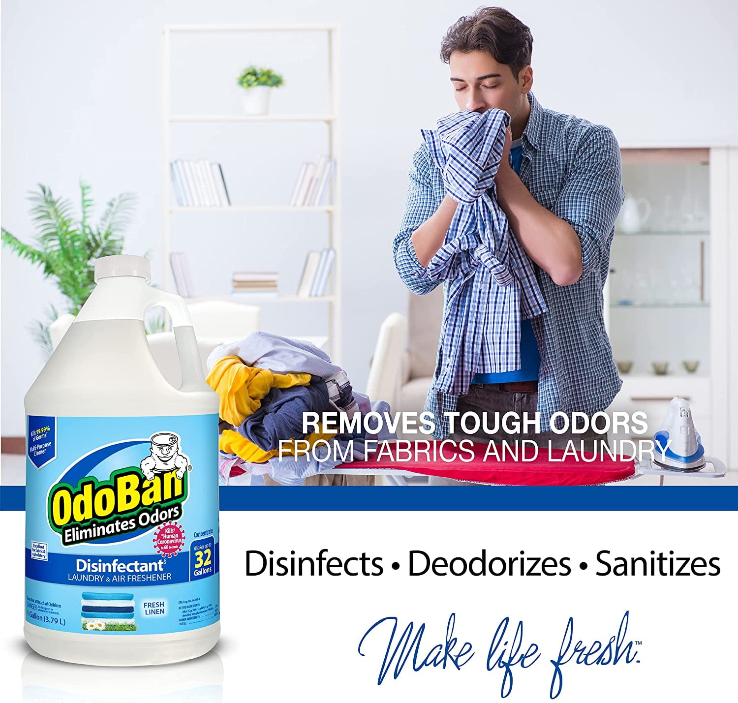 OdoBan Odor Eliminator and Disinfectant Concentrate Fresh Linen 1 gal.