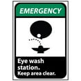 thumbnail image 3 of NMC EGA4RB Emergency Sign 14x10 Rigid Plastic - Eye Wash Station Keep Area Clear, 3 of 3