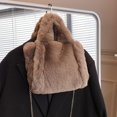 thumbnail image 3 of Bolso de mano esponjoso para mujer, bandolera de felpa, moda Otoño Invierno, piel sintética de lujo, bolso suave para niñas, bolso Hobo grande, 3 of 5