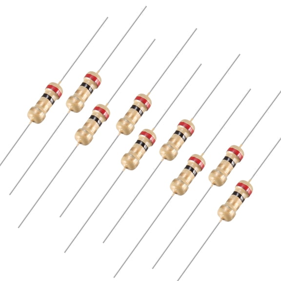 Unique Bargains 1/4 Watt 2 Ohm Carbon Film Resistors 5% Tolerances 0.25W 100Pcs 4 Color Band