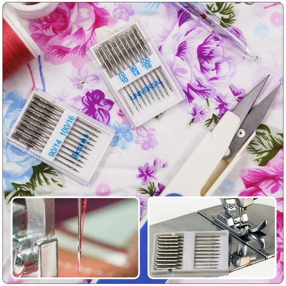 WRITWAA Needles for Sewing Machine Professional Sewing Machine Needles Silver 2 Boxes