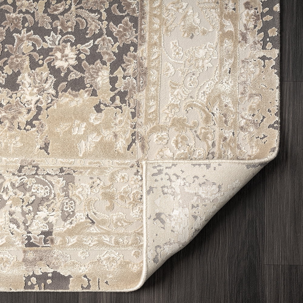 LR Home Ox Bay Cherry Floral/Botanical Classic/Traditional Luxelon Blend Indoor Area Rug, 7'9" x 9'9"