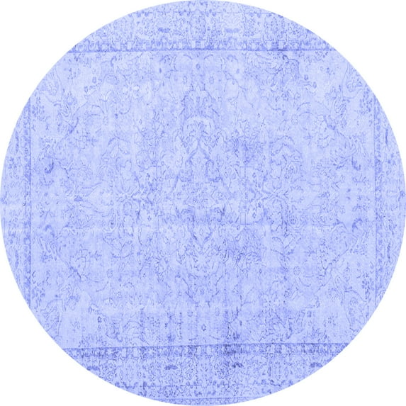 Ahgly Company Indoor Round Persian Blue Traditional Area Rugs, 5' Round