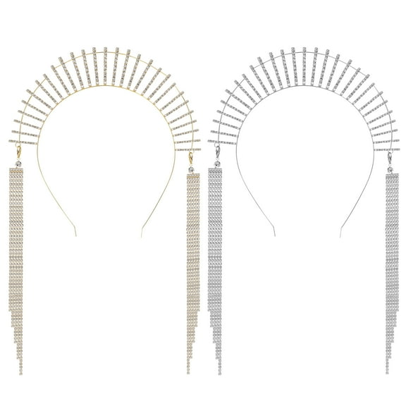 LABSERRON 2-Pack Assorted Color Rhinestone Headpieces for Bridal, Festival, and Special Occasion Wear