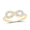 thumbnail image 1 of 10kt Yellow Gold Womens Round Diamond Infinity Ring 1/5 Cttw, 1 of 2