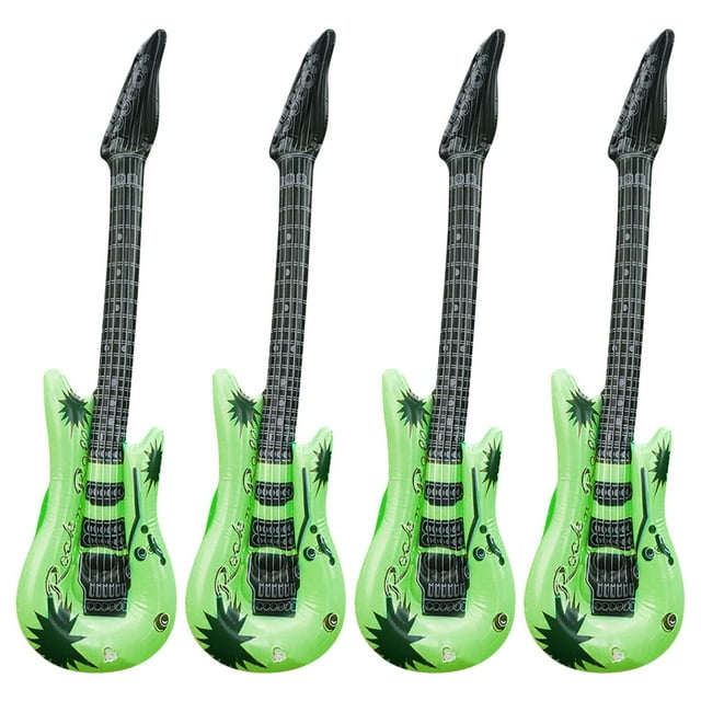 Large Inflatable Blow Up Guitar Kids Toy Fancy Dress Party Stage Props Childrens Simulation Inflatable Musical Instrument 4Pcs