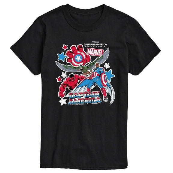Marvel Captain America: Brave New World - Sticker Style - Men's Short Sleeve Graphic T-Shirt