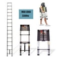 thumbnail image 4 of Telescoping Extension Ladder Stainless Steel Single Ladder Portable Home DIY RV Ladder with Non-Slip Feet, 330lbs Max Load, EN131 Standard, Easy to Store and Transport (12.5ft), 4 of 8