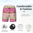 thumbnail image 3 of Rateoe Flowers Pattern Men’s Swim Shorts with Compression Liner – Double-Layered Quick-Dry Swimwear, Comfortable & Stretchy Beach Shorts-Small, 3 of 6