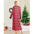 thumbnail image 5 of Oudiya Womens Long Nightgown Striped Nightshirt V-Neck Botton Down Loungewear Casual Sleepwear with Pockets, S-4XL, 5 of 6