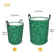 thumbnail image 2 of Lsque Green Glitter pattern Laundry Hamper Basket, Tall Woven Rope Hamper Basket for Clothes, Lightweight Storage Basket, Collapsible Waterproof-Small, 2 of 8