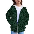 thumbnail image 4 of Kiijoy Girls Leopard Print Fleece Coat Zip Up Cat Ears Hooded Jacket Outerwear, Sizes 2-14, 4 of 4