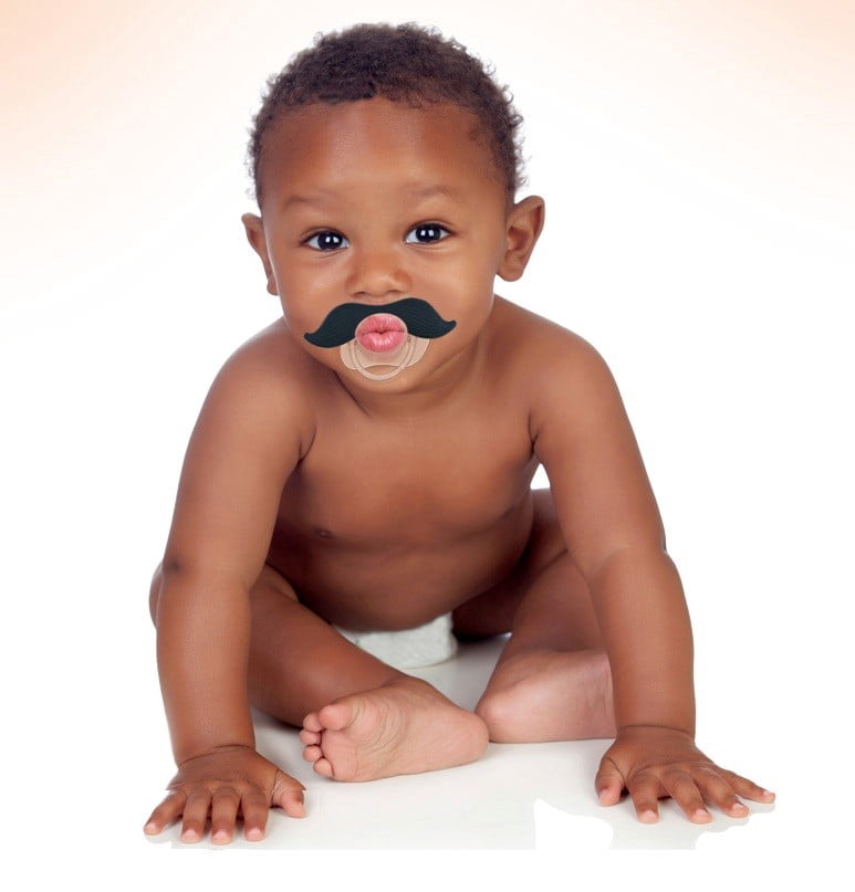 BabyStache Kissable Romeo Pacifier, Black
