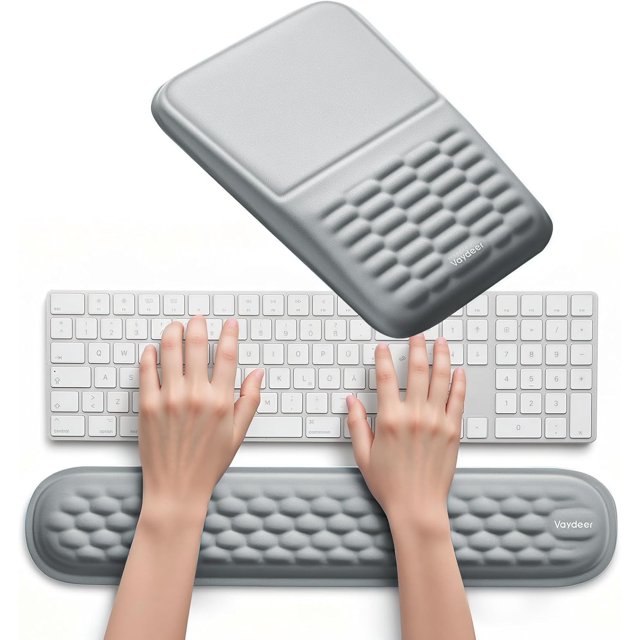 Ergonomic Mouse Pad and Keyboard Wrist Rest Set Soft Memory Foam Mouse pad with Wrist Support with Wrist Rest for Computer Keyboard Made Easy Typing & Relieve Wrist Pain()