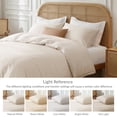 thumbnail image 6 of Exclusivo Mezcla King Bedding Duvet Cover Set, 3 Pieces Lightweight Comforter Cover with Pillow Shams (Brich Beige), 6 of 8