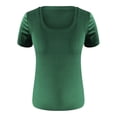 thumbnail image 4 of Womens Shirts Summer Short Sleeve Scoop Neck Ribbed Knit Fitted Casual Tops Tee Slim Basic Shirts Womens Tops, 4 of 4