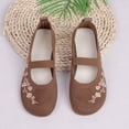 thumbnail image 6 of Domuza Women's Embroidered Mesh Ballet 2026 Comfortable Casual Mary Jane Shoes for Walking Daily Outfits Coffee 8（EU-40）, 6 of 6
