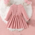 thumbnail image 4 of Diufon Spring Long Sleeve Dress for Kids Girl Solid Color Pleated Child Girls Rompers Skirt Dresses, 4 of 7